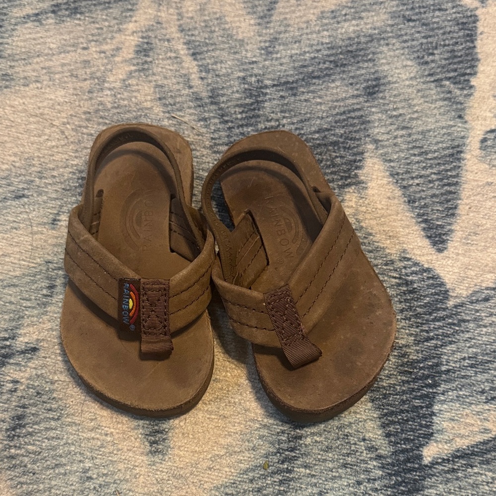 Rainbow Brown Kids Flip Flops